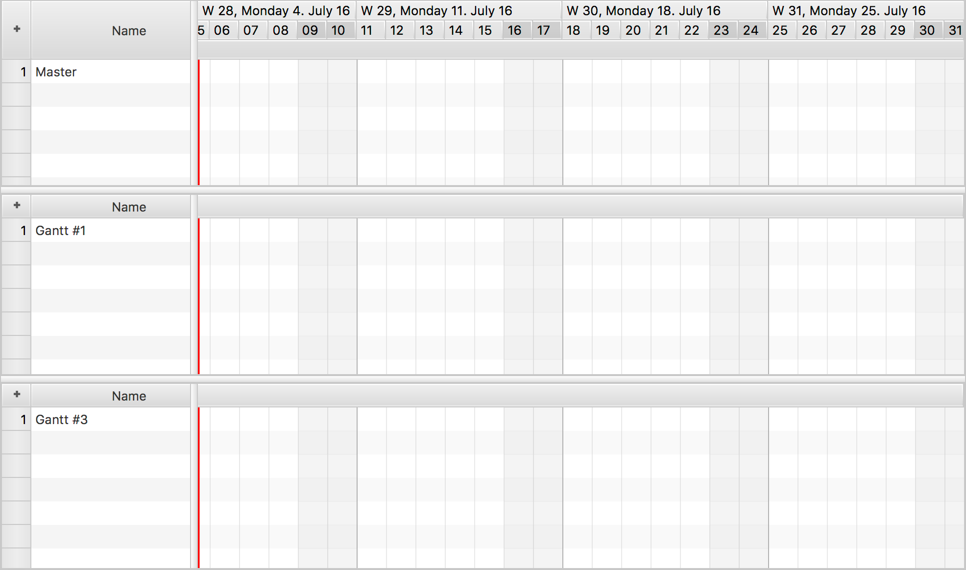 Multi Gantt Chart Container